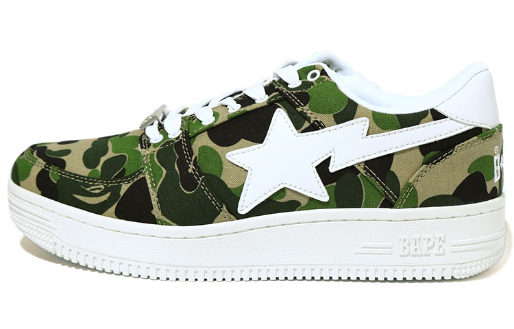 A BATHING APE ABC Camo Bape Sta Low-Top Stylish Skateboarding Shoes Men's Green Camouflage