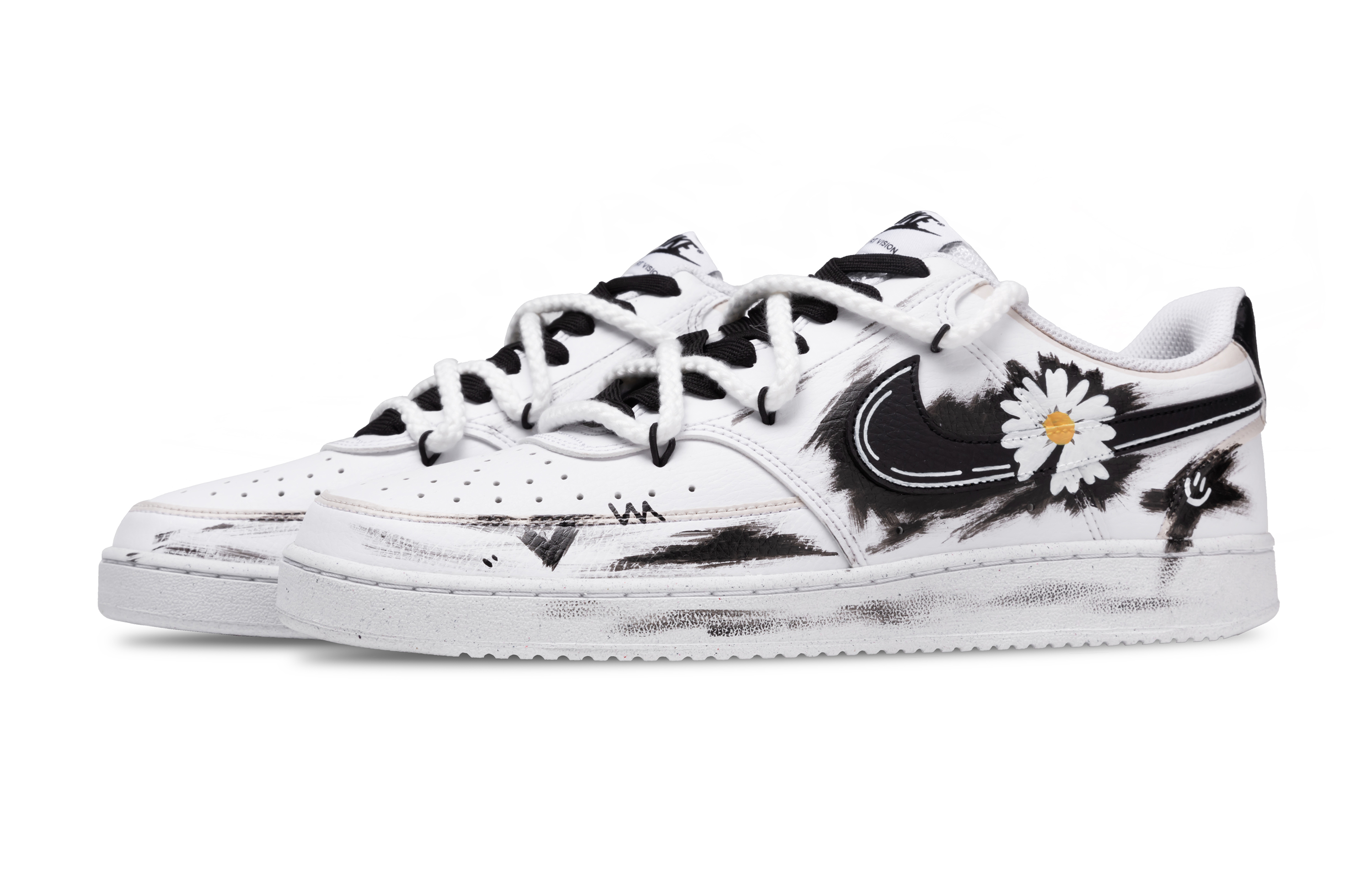 Nike Court Vision 1 Low Top Skateboard Shoes Men's Black White купить в интернет-магазине Yoocart с быстрой доставкой по России.