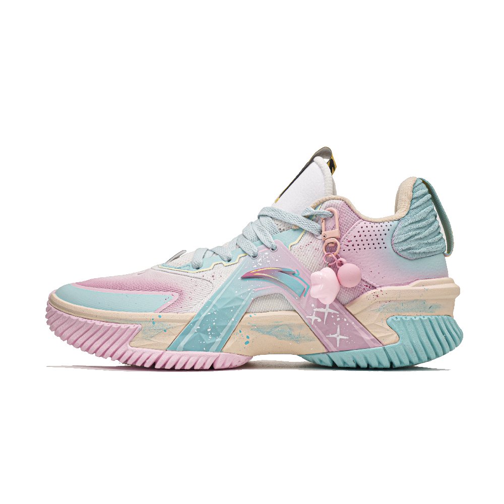 Anta Space 5 Cushioning, Abrasion Resistant, Anti Rollover Low Top Basketball Shoes Men's Pink Blue
