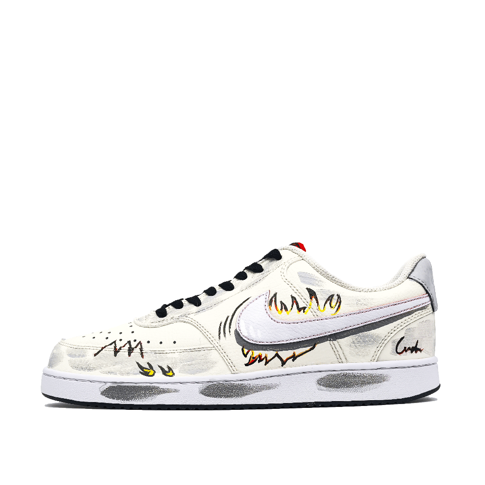 Nike Court Vision 1 Abrasion Resistant Low Top Skateboard Shoes Men's Ecru