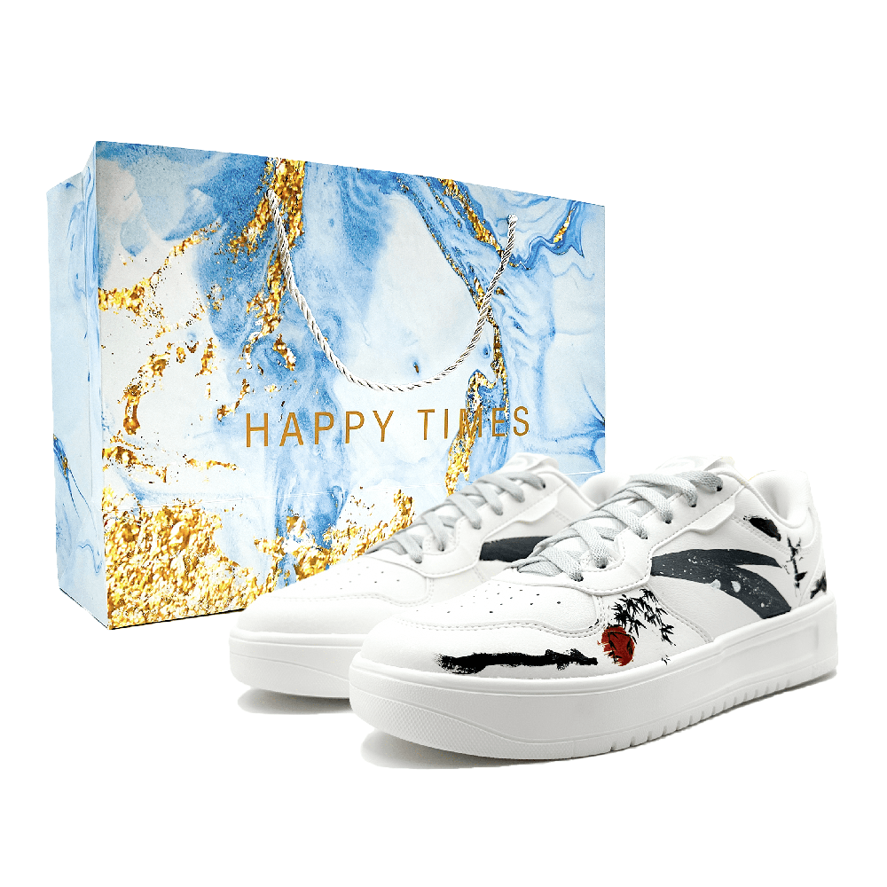 Anta Relaxed Slip Resistant Cushioning Abrasion Resistant Low Top Skateboard Shoes Men's White Black