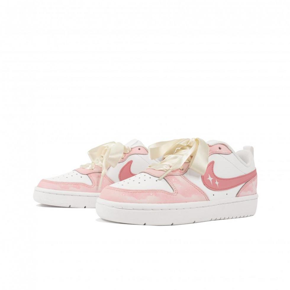 Nike Court Borough Low 2 Jiu Zhi Cushioning, Wear Resistant Low Top Skateboard Shoes GS White Pink купить в интернет-магазине Yoocart с быстрой доставкой по России.