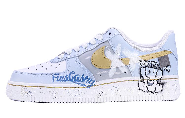 Nike Air Force 1 07 Air Force 1 Anti-Slip And Wear-Resistant Lightweight Low-Top Skateboard Shoes Women's Gray Blue