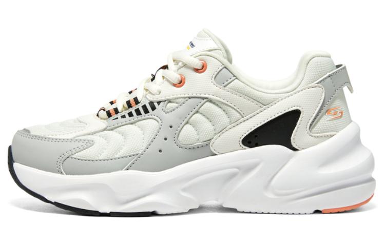 Skechers DLITES Low Top Chunky Sneakers Women's White Gray Orange