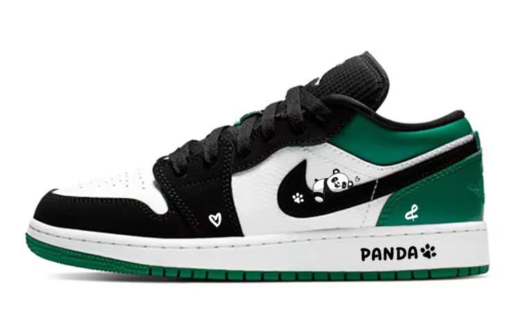 JORDAN Air JORDAN 1 Vintage Basketball Shoes Women's Low Top Green/Black