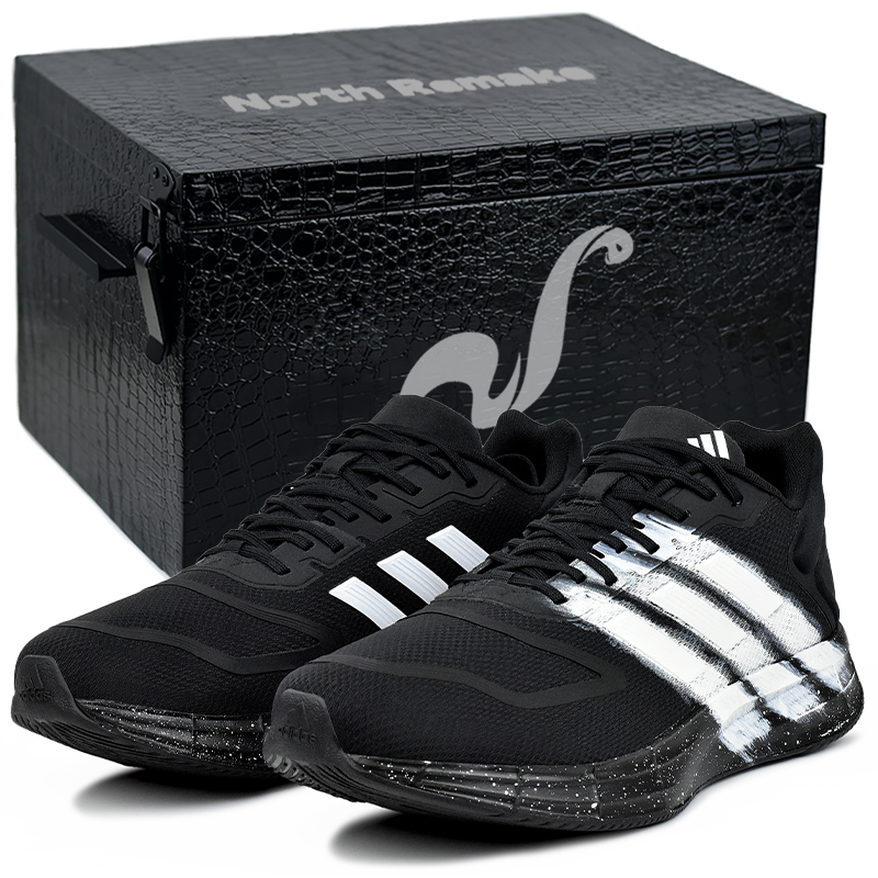 Adidas Duramo 10 Abrasion Resistant Low top Running Shoes Men's Black White