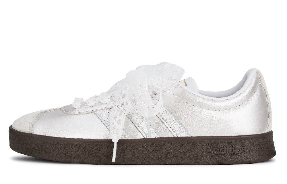 Adidas VL COURT 2.0 Moonlit Silk And Lily Abrasion Resistant Low top Skateboard Shoes Women's Silver