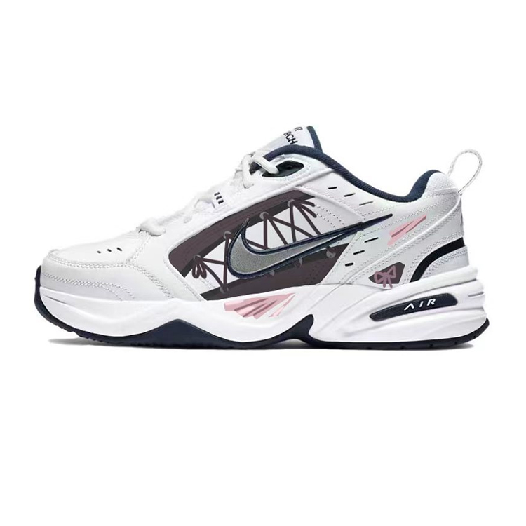 Nike Air Monarch 4 Anti-Slip And Wear-Resistant Height Increasing Low-Top Chunky Sneakers Unisex White