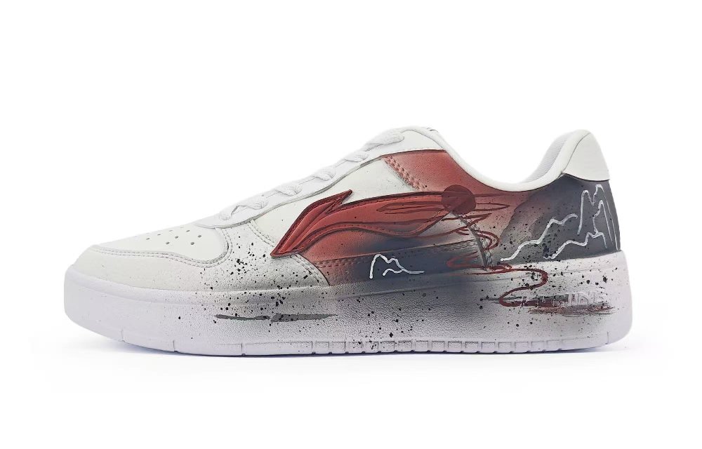 LiNing Pontoon Boats Slip Resistant, Abrasion Resistant, Lightweight Low top Skateboard Shoes Men's Red