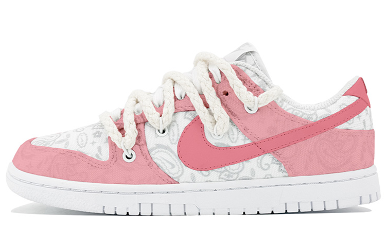 Nike Dunk Low ESS 'White Paisley' Low-Top Skateboard Shoes Women's Cherry Blossom Pink