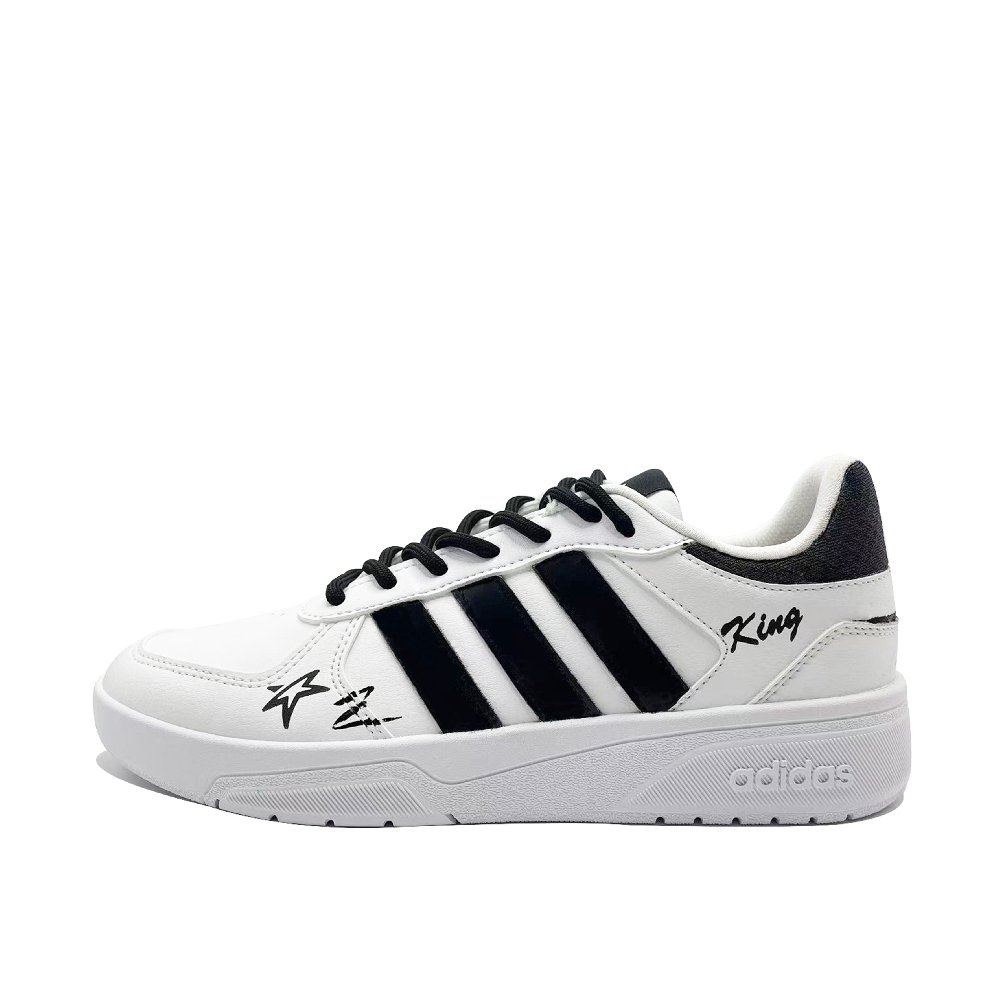 Adidas Neo Courtbeat Noble Step Abrasion Resistant Low Top Skateboard Shoes Unisex Black White