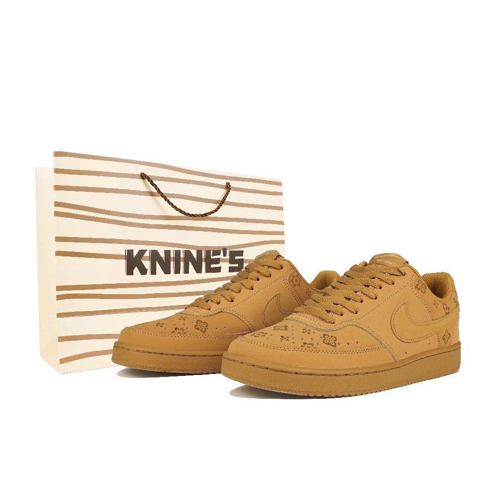 Nike Court Vision 1 Anti Slip Wear Resistant Low Top Skateboard Shoes Unisex Brown