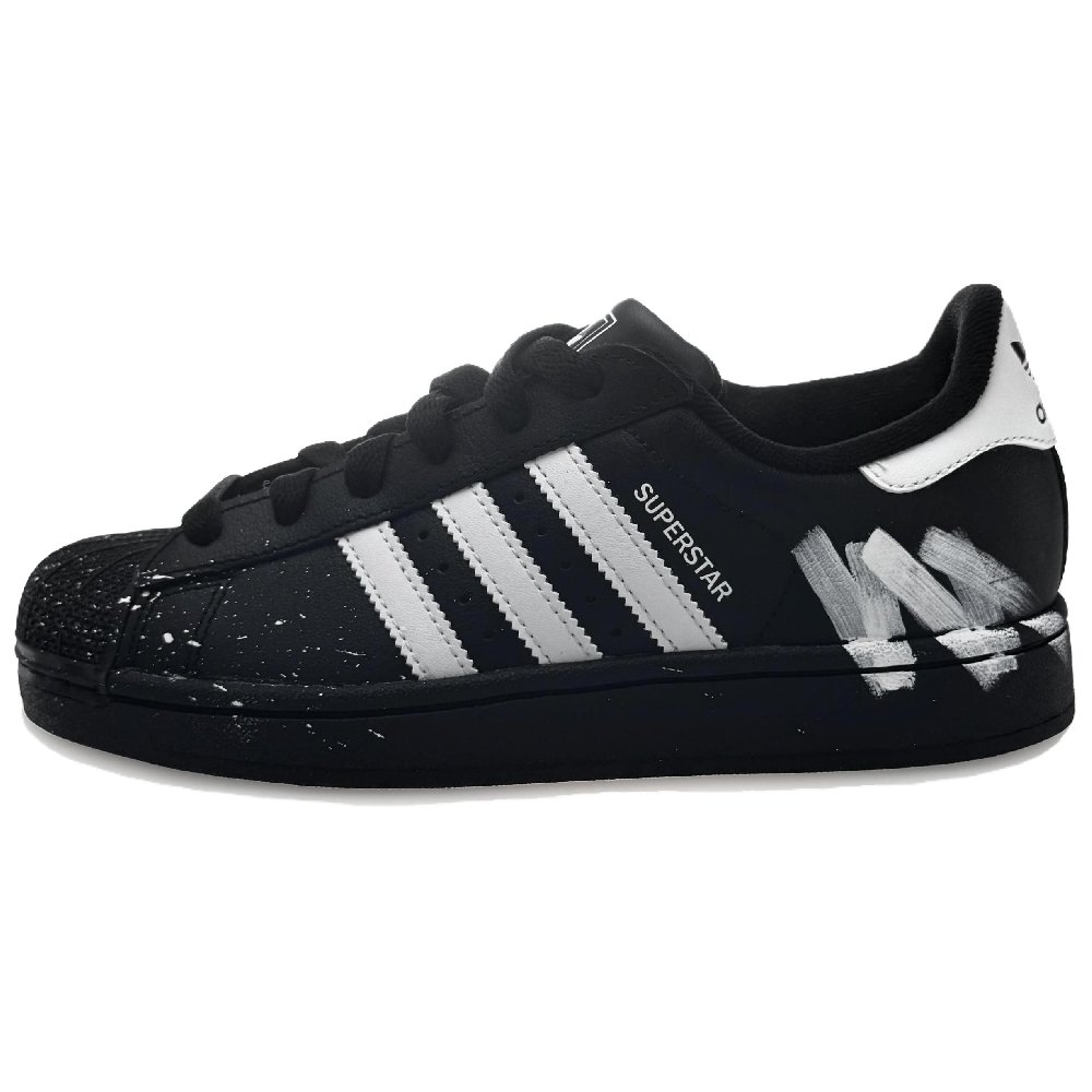 Adidas Originals Superstar 2 Abrasion Resistant Low Top Skateboard Shoes Unisex Black White