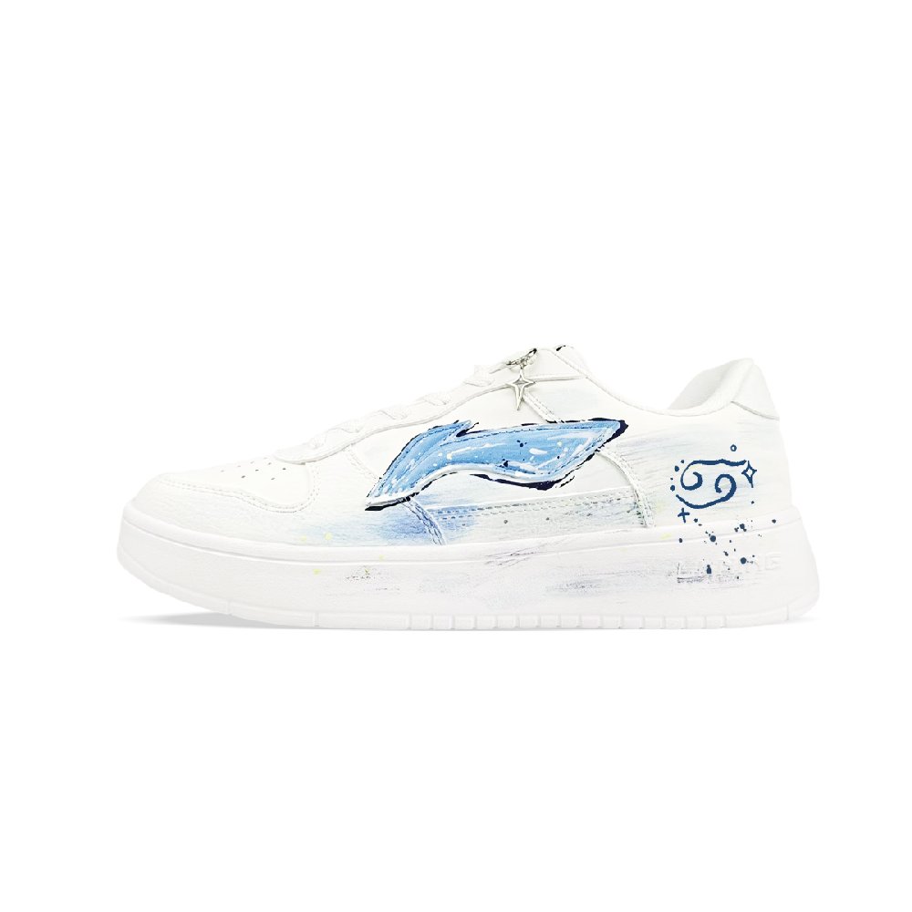 LiNing Pontoon Boats Abrasion Resistant Breathable Low Top Skateboard Shoes Men's White