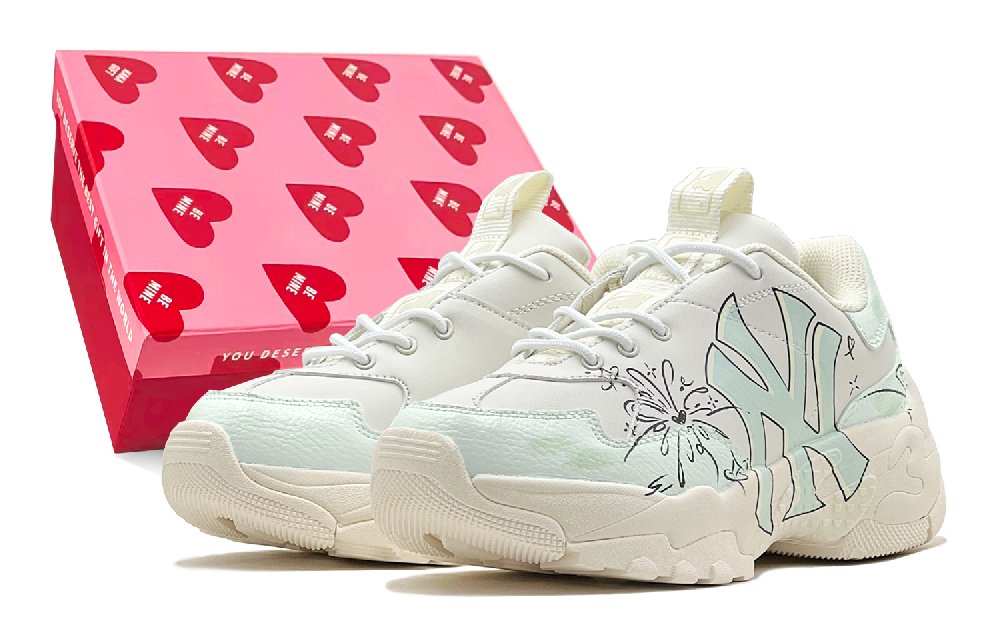 MLB Big Ball Chunky Romantic Favor, Rhyme Fluorescent Abrasion Resistant Low Top Chunky Sneakers Unisex Mint Green