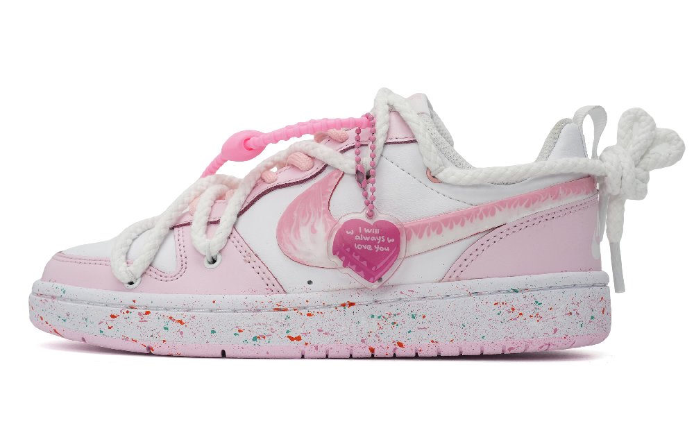 Nike Court Borough 2 Low-Top Skateboard Shoes GS Pink