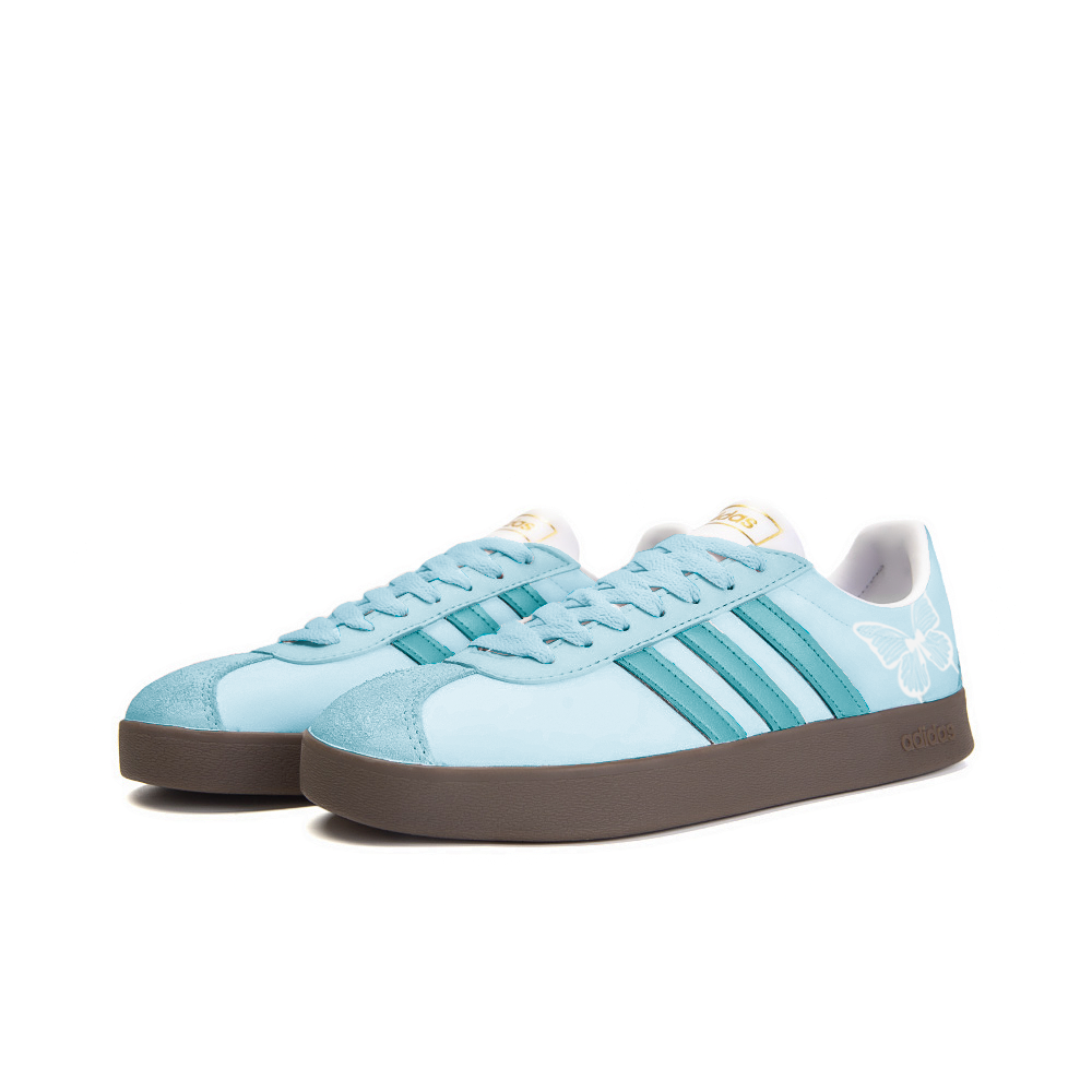 Adidas Neo VL Court 2.0 Anti-Slip Wear-Resistant Low-Top Skateboard Shoes Unisex Blue Green