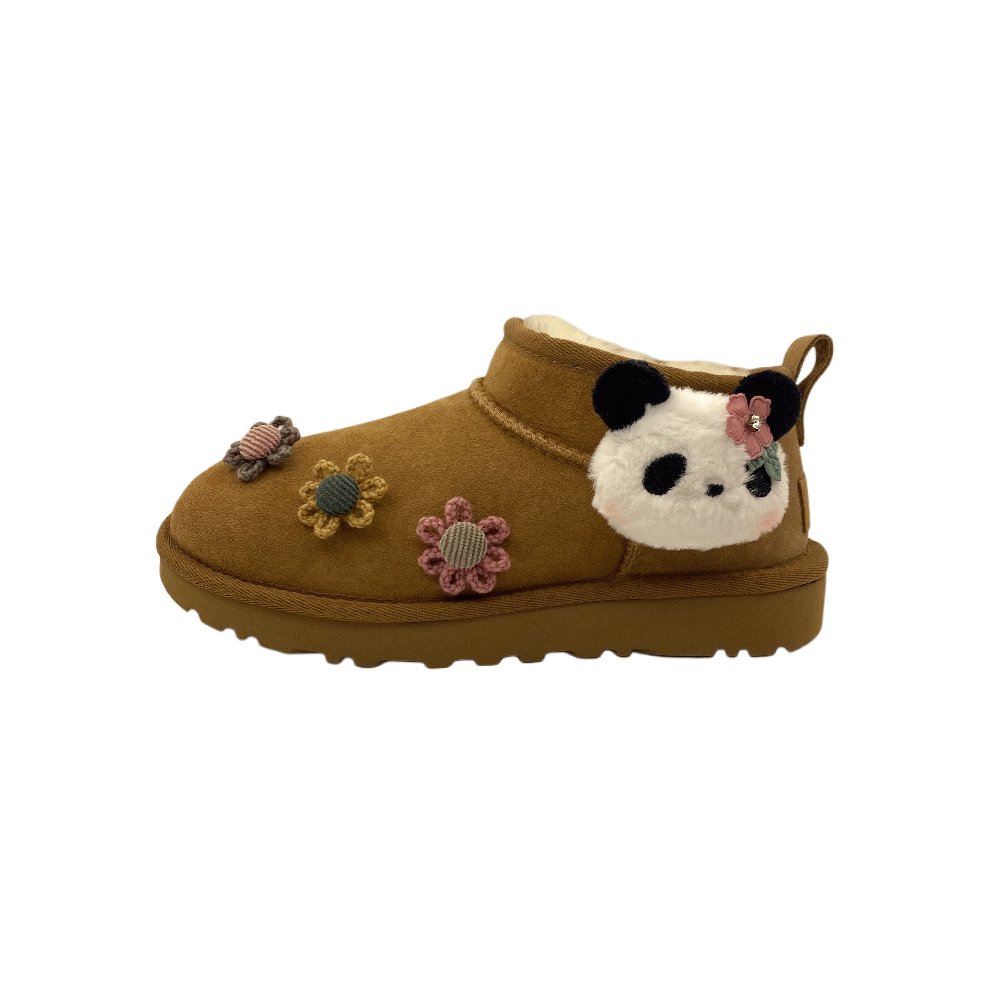 UGG CLASSIC ULTRA MINI Shy Panda Warm Slip-Resistant Ankle-Length Snow Boots Women's Chestnut Brown