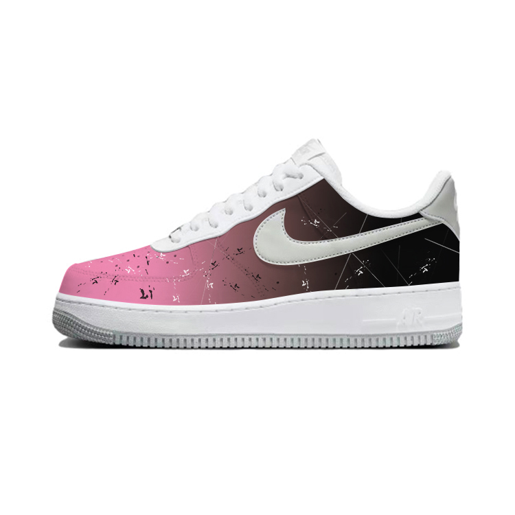 Nike Air Force 1 Anti-Slip And Wear-Resistant Breathable Low-Top Skateboard Shoes Men's Black Pink