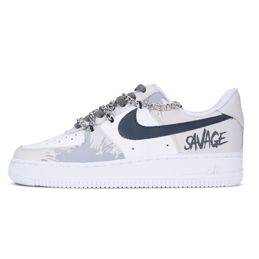 Nike Air Force 1 Photocopier Splash Abrasion Resistant Low Top Skateboard Shoes Men's White Black