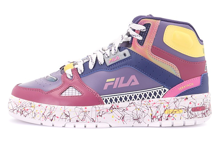 FILA FUSION Teratach Mid Top Vintage Basketball Shoes Women's Blue Purple