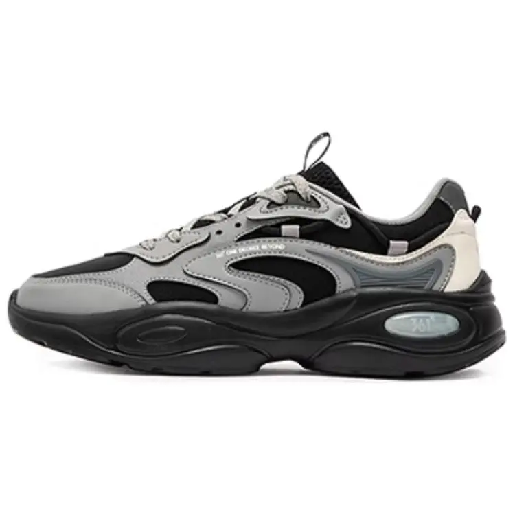 361° Surge Anti-Slip Wear-Resistant Low-Top Casual Shoes Men's Black Gray