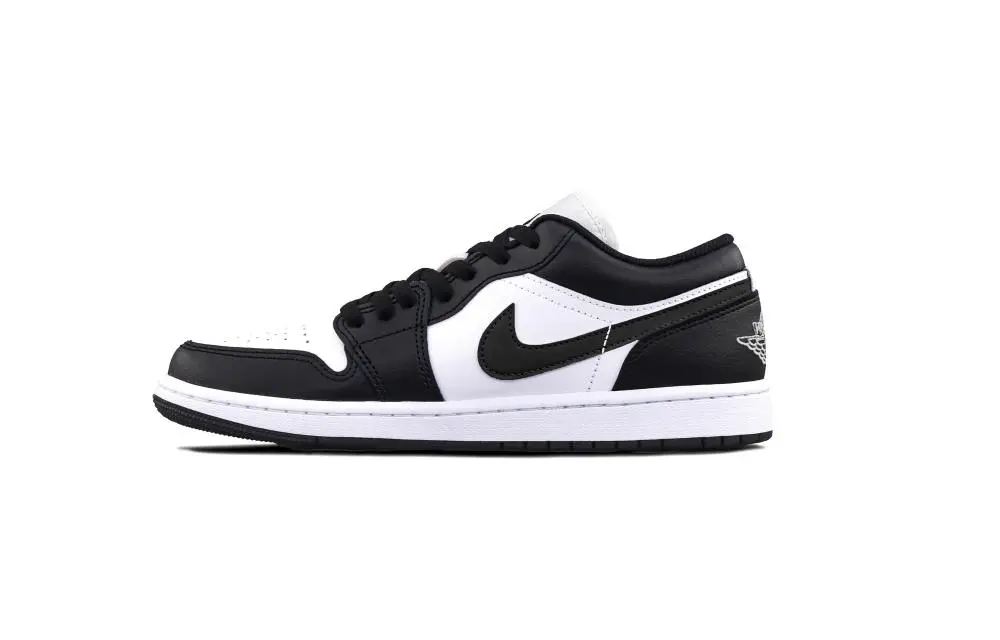 Jordan Air Jordan 1 Panda Abrasion Resistant Low top Vintage Basketball Shoes Unisex Black