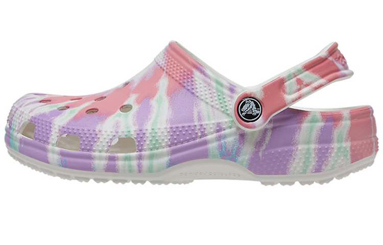 Crocs Classic Clog Pattern Crocs Flat Heel Sports Colorful Blue Sandals