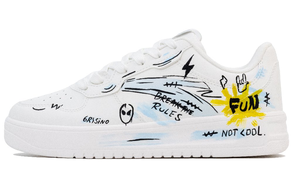 Anta Relaxed Slip Resistant Shock Absorbers Low Top Skateboard Shoes Men's Blue White Yellow