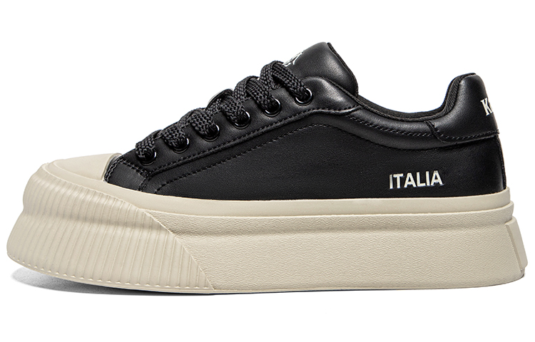 Kappa Anti Slip Wear Resistant Low Top Skateboard Shoes Women's Black