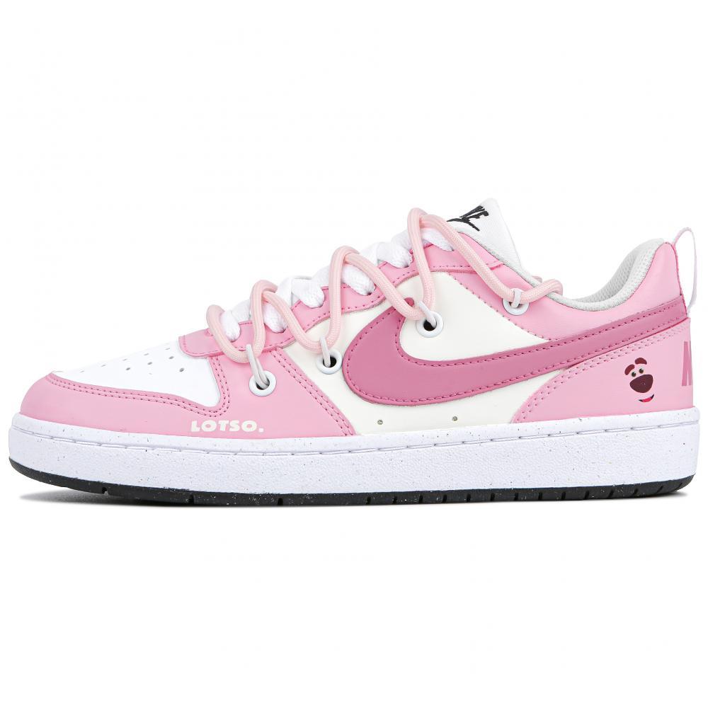 Nike Court Borough Low Strawberries Are Blooming Breathable Low-Top Skateboard Shoes GS Pink