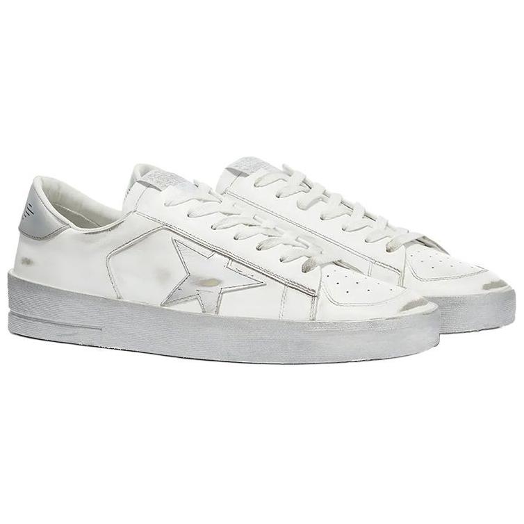 Golden Goose Stardan Low Top Stylish Skateboarding Shoes Men's White Vintage Version
