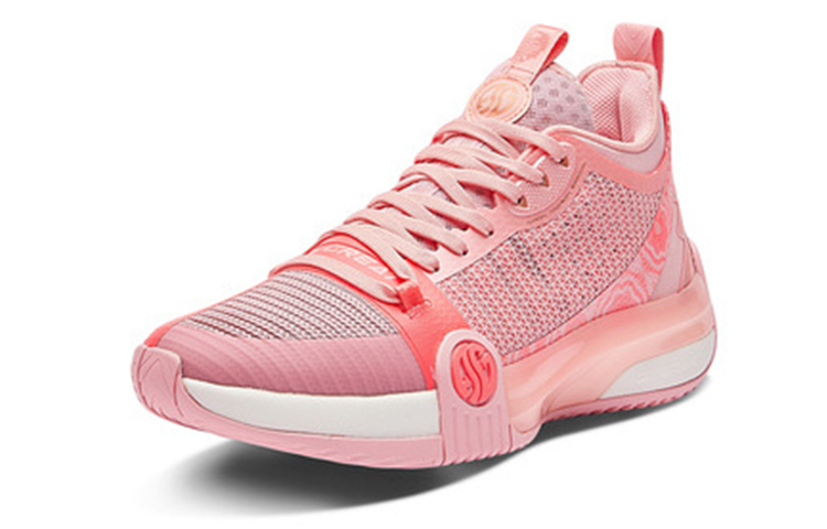 361° Chan 3 MOD Basketball Shoes Men Mid Top Feather White/Bright Copper/Cherry Blossom Pink