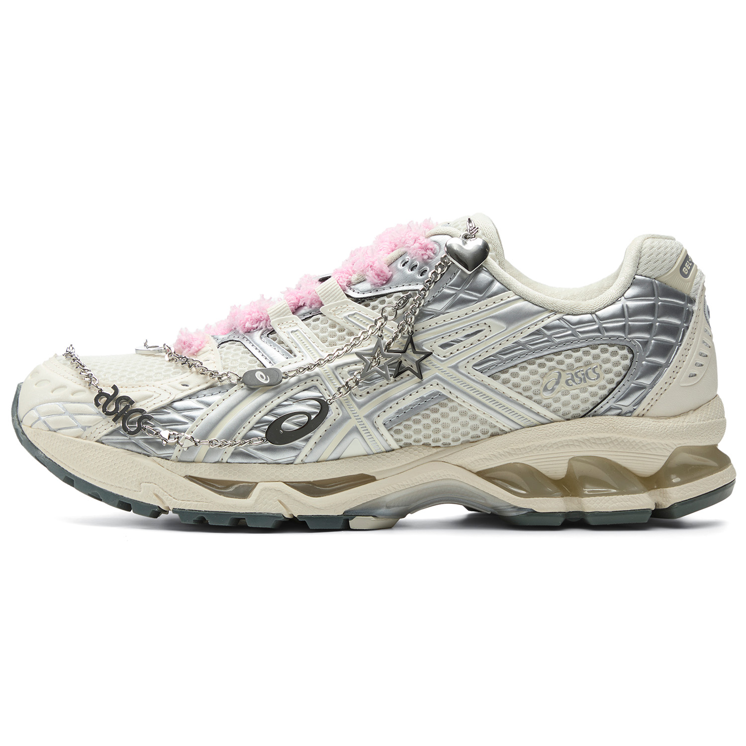 ASICS GEL Nimbus 10.1 Cushioning, Wear Resistant Casual Shoes Unisex Cream White Silver