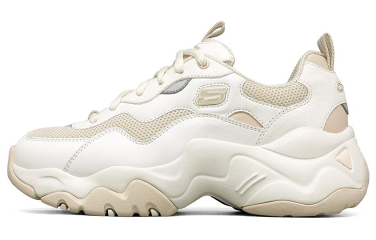 Skechers D'LITES 3.0 Cushioning Anti-Slip And Wear-Resistant Low-Top Casual Shoes Women's White Beige