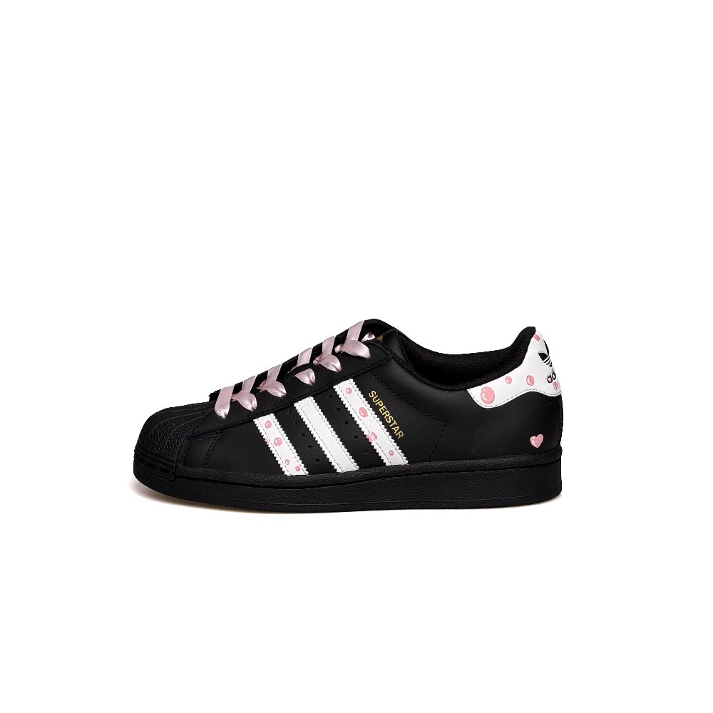 Adidas Originals SUPERSTAR Low Top Skateboard Shoes Unisex Black White Pink
