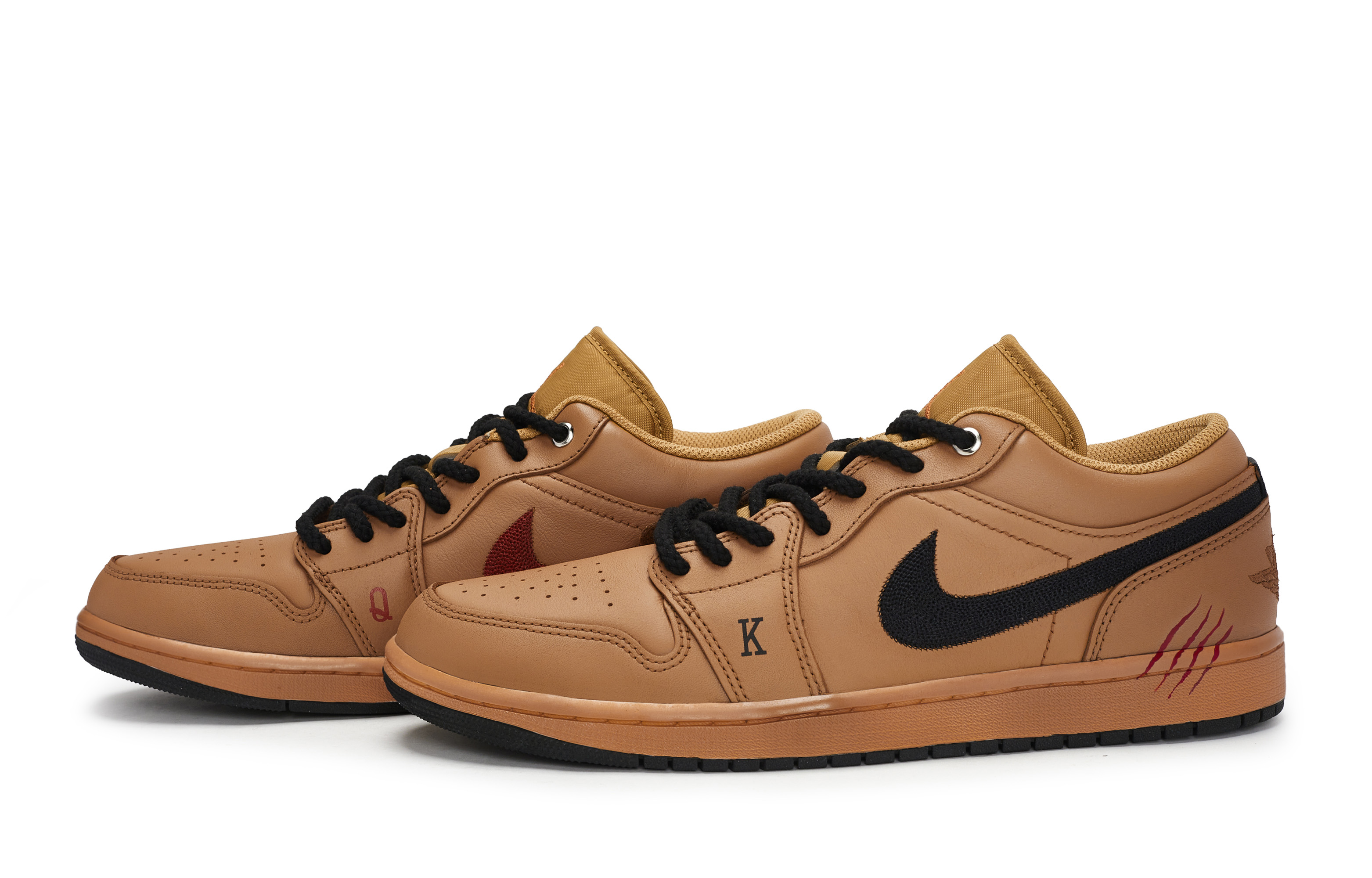 Jordan Air Jordan 1 Anti Slip Wear Resistant Low Top Vintage Basketball Shoes Men's Black Tan купить в интернет-магазине Yoocart с быстрой доставкой по России.