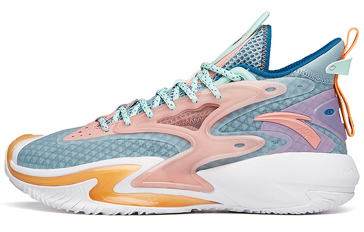 Anta Berserk 3 Cushioning Anti-Slip And Wear-Resistant High-Top Performance Basketball Shoes Pink Green