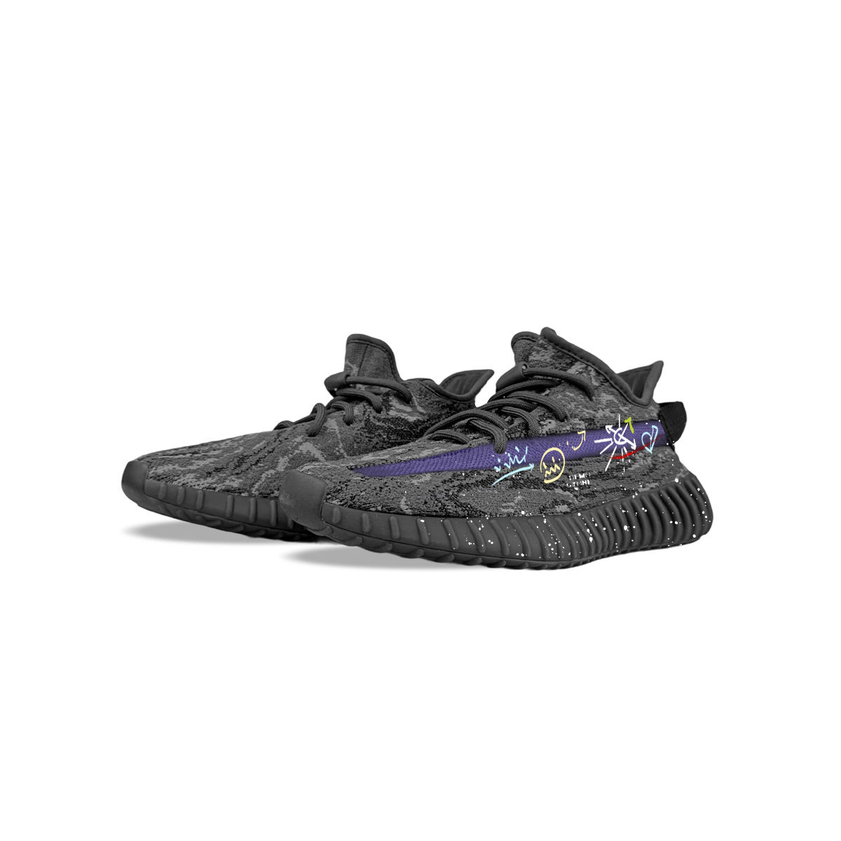 Adidas Originals Yeezy Boost 350 V2 Abrasion Resistant Low top Casual Shoes Unisex Black Purple купить в интернет-магазине Yoocart с быстрой доставкой по России.