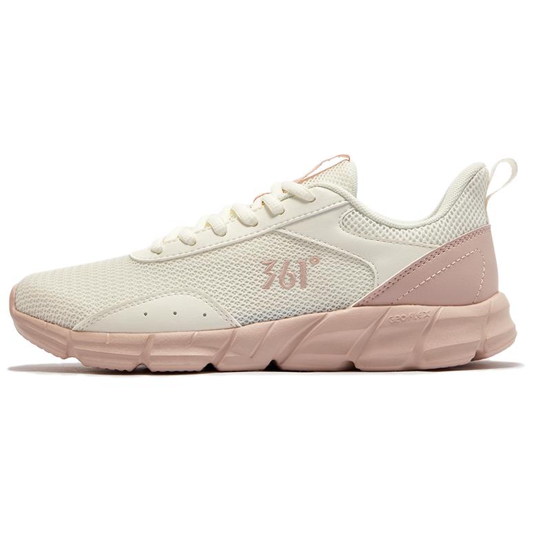 361° Breathable Lightweight Rebound Low top Training For Long Distance Running Shoes Women's Feather White Fresh Pink