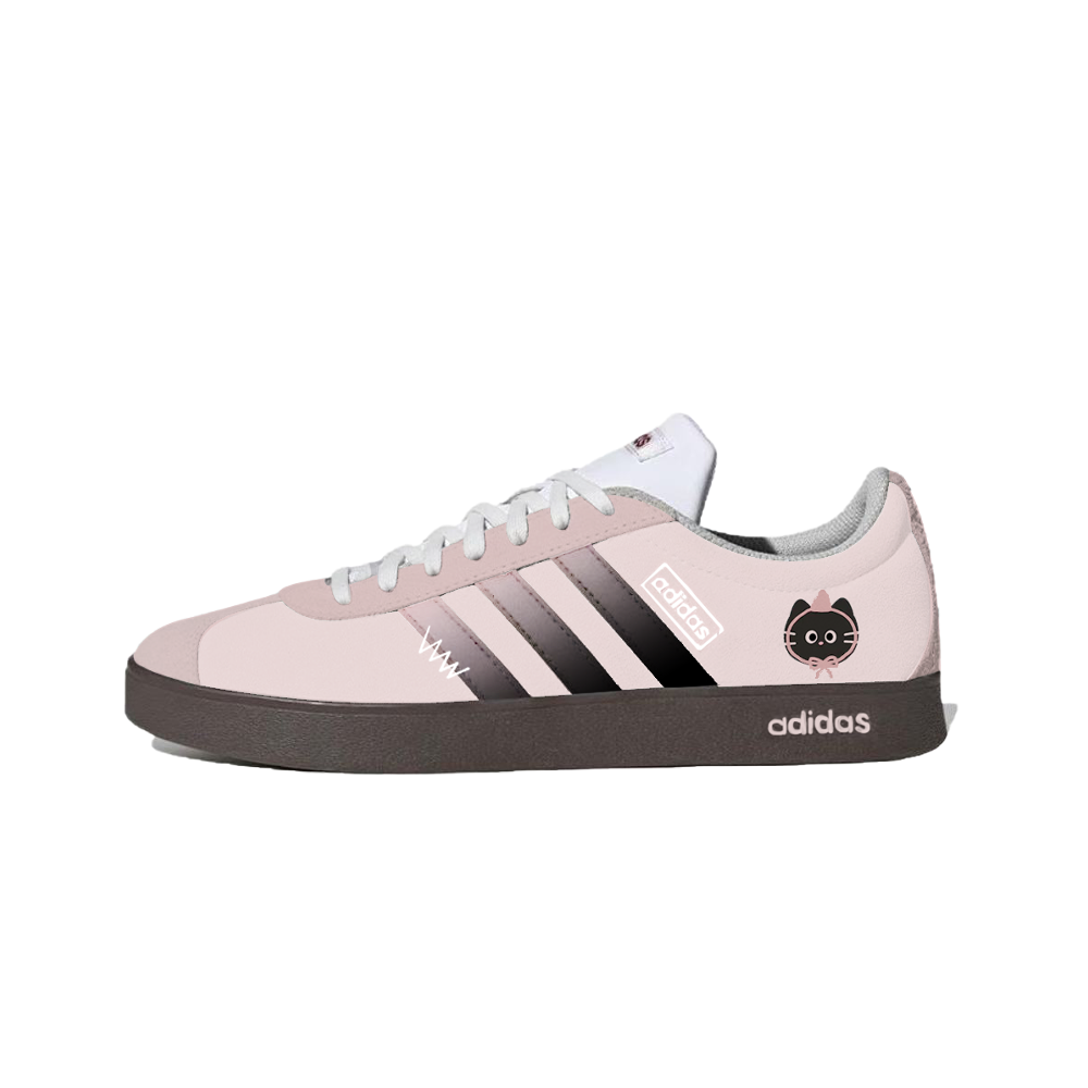 Adidas VL COURT 2.0 Lemon Joy Cushioning, Wear Resistant Low Top Skateboard Shoes Unisex Black Pink