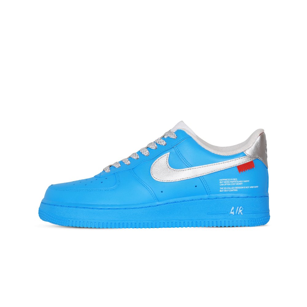 Nike Air Force 1 Glacier Coverage Cushioning Abrasion Resistant Low Top Skateboard Shoes Unisex Silver Blue