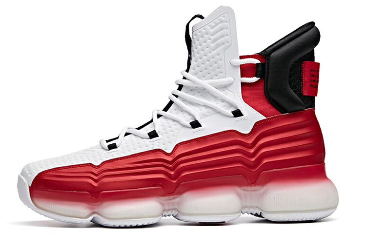 Anta Cushioning Anti-Slip And Wear-Resistant High-Top Basketball Shoes Men's White Red