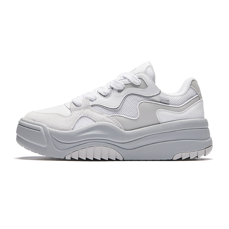 Anta Egg Baby Shoes 2.0 Height Increasing Lightweight Low-Top Skateboard Shoes Women's Pure White