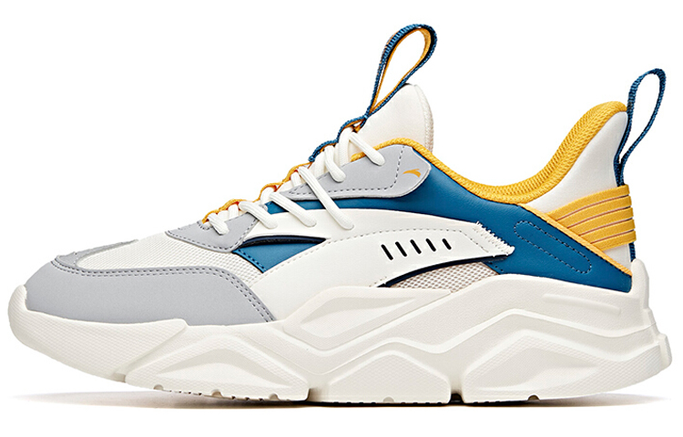 Anta Life Collection Cushioned Anti-Slip Wear-Resistant Breathable Lightweight Low-Top Casual Shoes Men's Blue Yellow