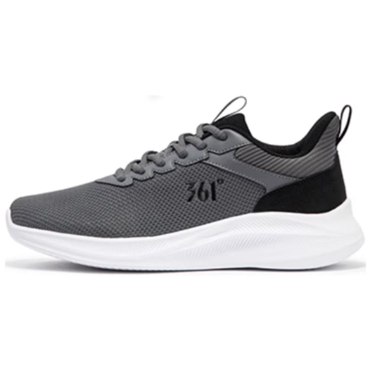 361° Cushioned Slip-Resistant Low-Top Casual Running Shoes Men's Gray Black