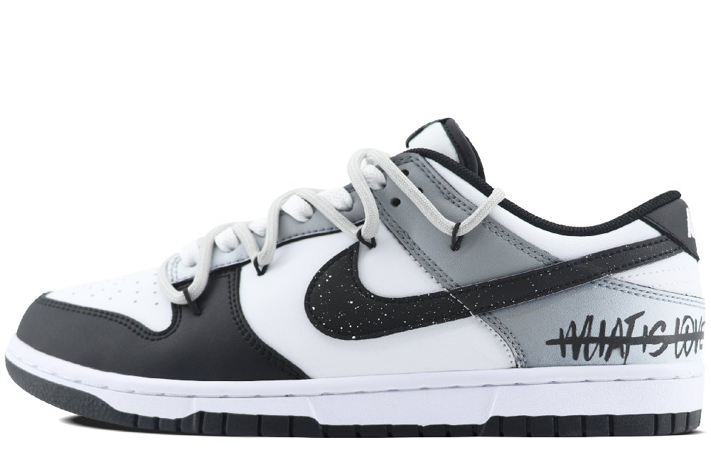Nike Dunk Anti-Slip Wear-Resistant Low-Top Skateboard Shoes Unisex Gray Black