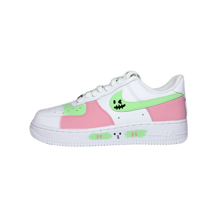 Nike Air Force 1 Watermelon Love Low top Skateboard Shoes Women's Pink White Green