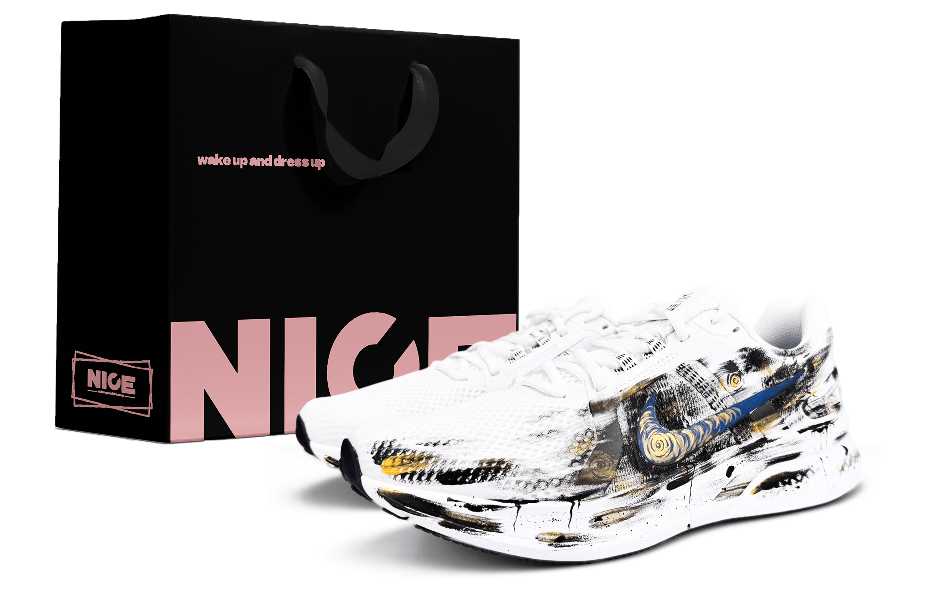Nike Run Swift 2 Abrasion Resistant Breathable Coverage Low top Running Shoes Men's Gold