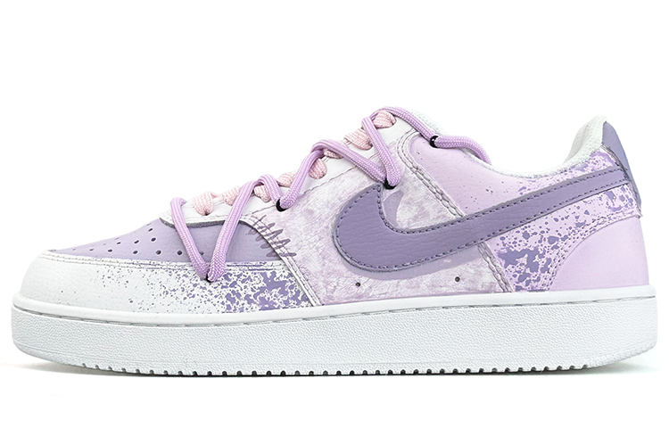Nike Court Vision 1 Low Top Skateboard Shoes Men's White Purple